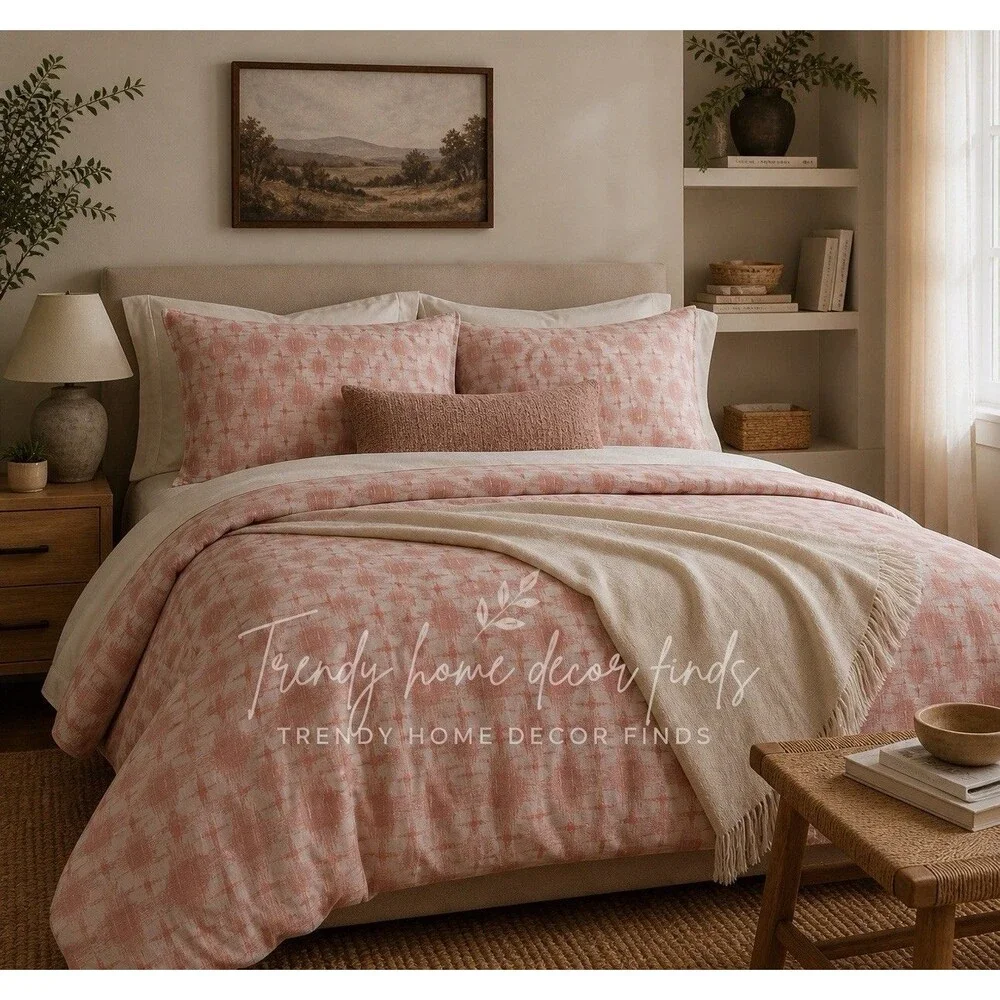 Boho Yarn Dye Ikat Comforter and Sham Set - Threshold Rose New